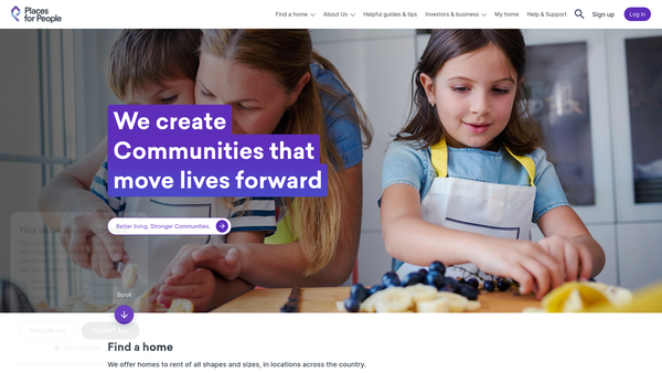 Screenshot of the Castle Rock Edinvar Housing Association Limited website
