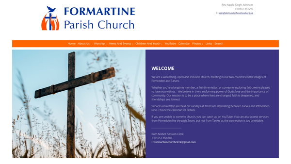 Screenshot of the Formartine Parish Church of Scotland website