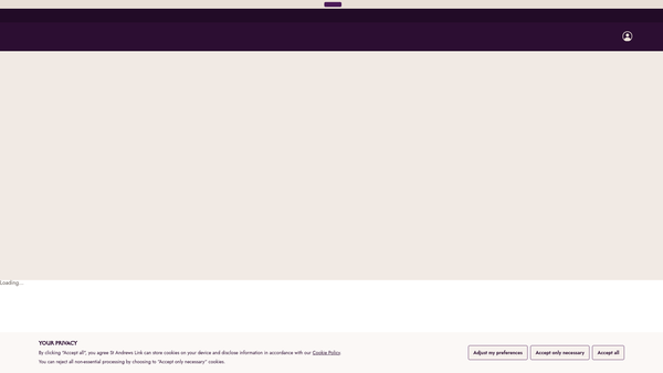 Screenshot of the St Andrews Links Trust website