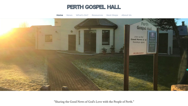 Screenshot of the Perth Gospel Hall website