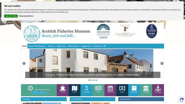 Screenshot of the Scottish Fisheries Museum Trust Ltd website