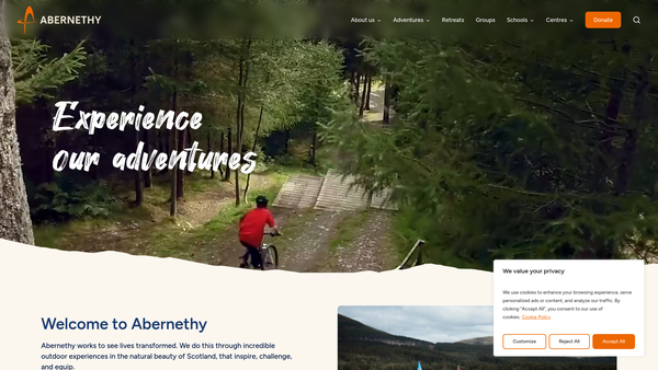 Screenshot of the Abernethy Trust Limited website