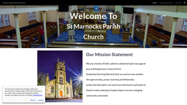 Screenshot of the Kilmarnock: St Marnock's Parish Church of Scotland website