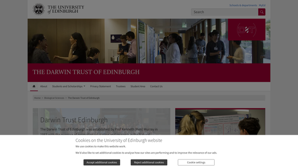 Screenshot of the Darwin Trust Of Edinburgh website