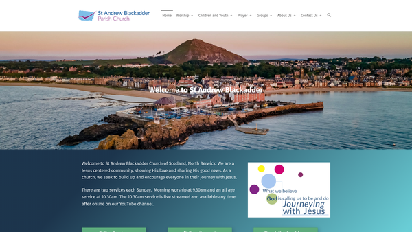 Screenshot of the St Andrew Blackadder, Church of Scotland, North Berwick website