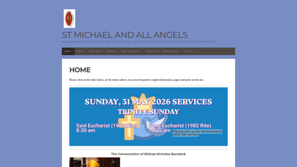 Screenshot of the St Michael & All Angels Church: Helensburgh website