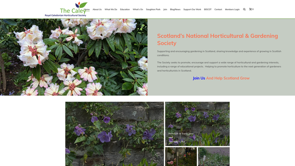 Screenshot of the Royal Caledonian Horticultural Society website