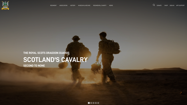 Screenshot of the Royal Scots Dragoon Guards Museum Trust website