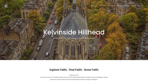 Screenshot of the Kelvinside Hillhead Parish Church of Scotland, Glasgow website