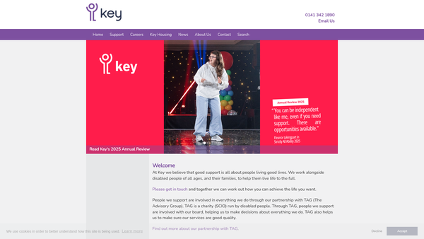 Screenshot of the Key Housing Association Limited website