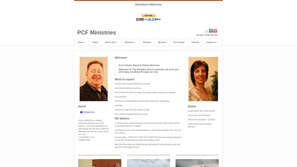 Screenshot of the Peoples Church website