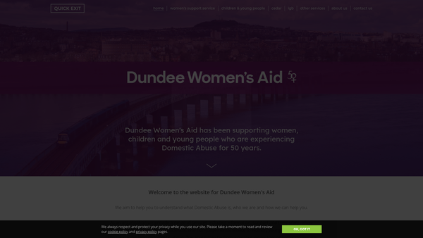 Screenshot of the Dundee Women's Aid Company Limited website