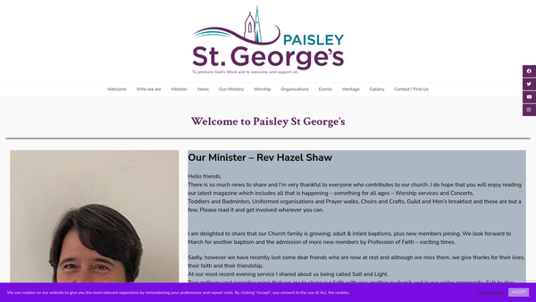 Screenshot of the Paisley: St. George's Church of Scotland website
