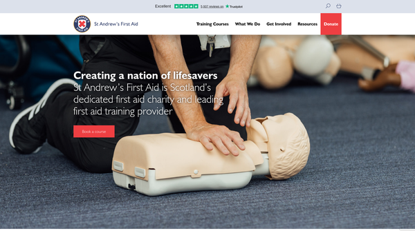 Screenshot of the St Andrew's Ambulance Association website