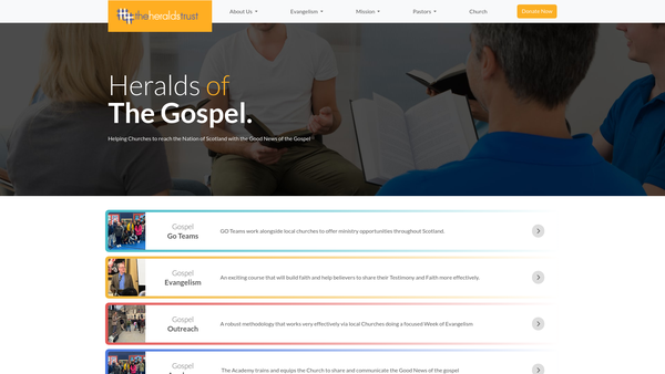 Screenshot of the The Heralds Trust website