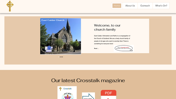 Screenshot of the East Calder, Kirknewton and Ratho Church of Scotland website