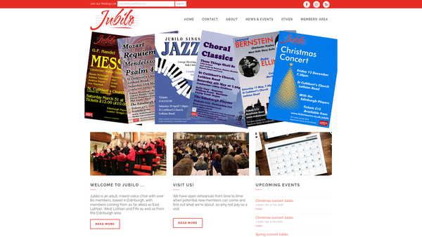 Screenshot of the The Jubilo Society SCIO website