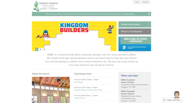 Screenshot of the Newton Mearns Baptist Church website