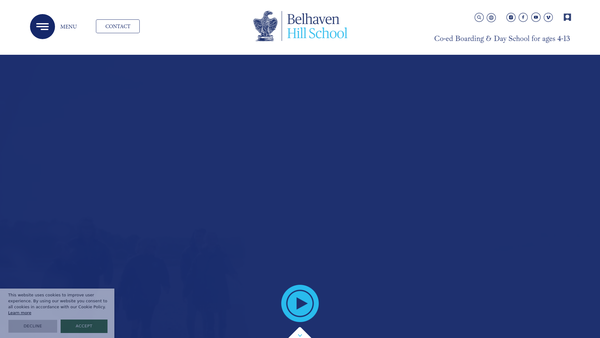 Screenshot of the Belhaven Hill School Trust Ltd website