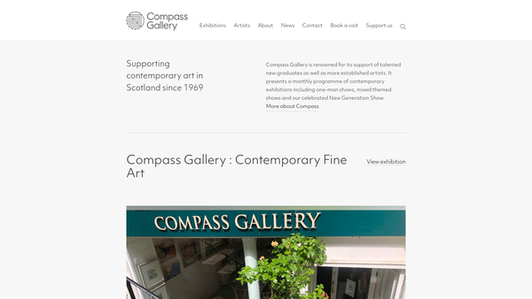 Screenshot of the Compass Gallery Ltd website