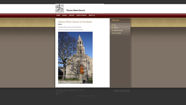 Screenshot of the North Coast and the Flows Church of Scotland website