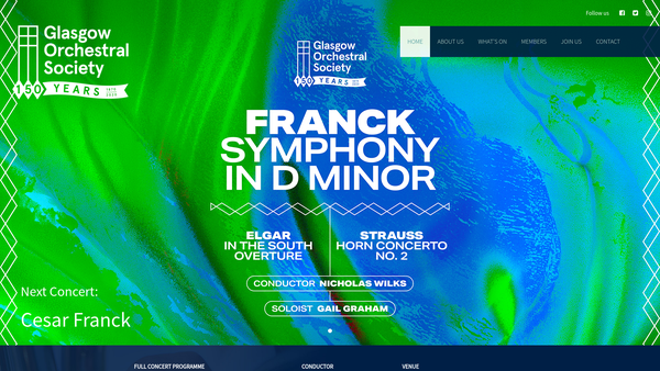 Screenshot of the Glasgow Orchestral Society website