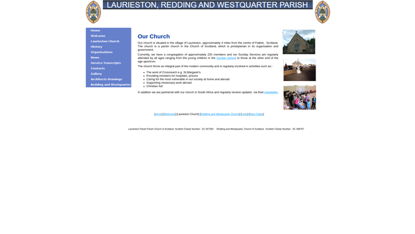 Screenshot of the Laurieston Parish Church of Scotland website