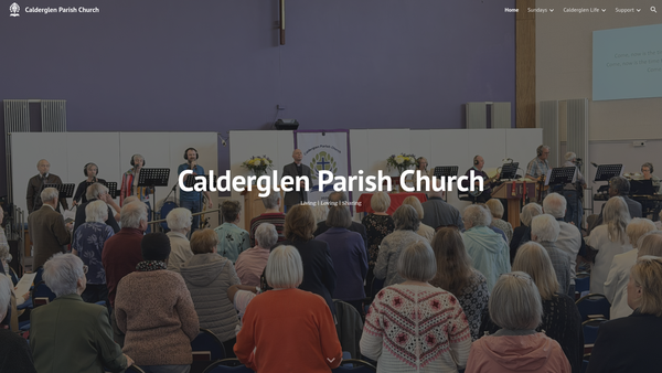 Screenshot of the East Kilbride Calderglen Parish Church of Scotland website