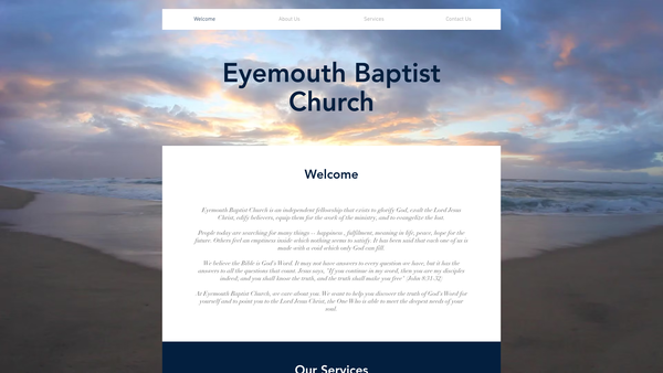 Screenshot of the Eyemouth Free Baptist Church website