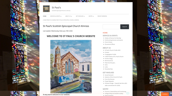 Screenshot of the St Pauls Episcopal Church: Kinross website