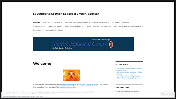 Screenshot of the St Cuthberts Episcopal Church: Edinburgh website