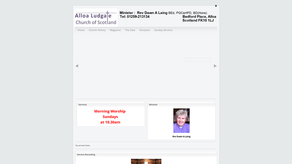 Screenshot of the Alloa Ludgate Church of Scotland website