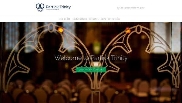 Screenshot of the Partick Trinity Church of Scotland, Glasgow website