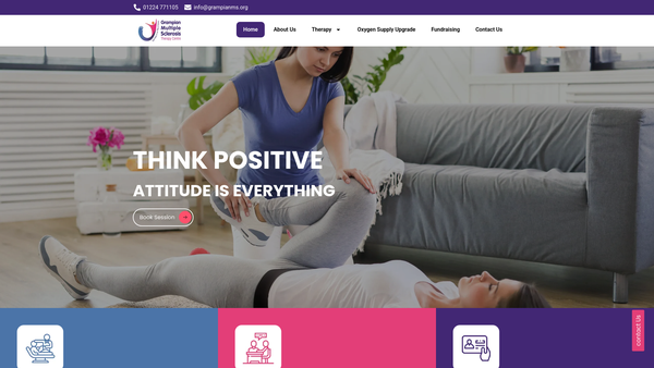 Screenshot of the Grampian Multiple Sclerosis Therapy Centre Limited website