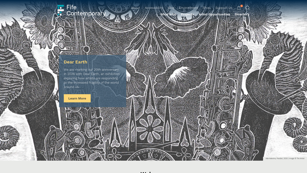 Screenshot of the Fife Contemporary Art and Craft (St Andrews) Limited website