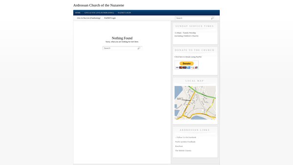 Screenshot of the Church Of The Nazarene Ardrossan website