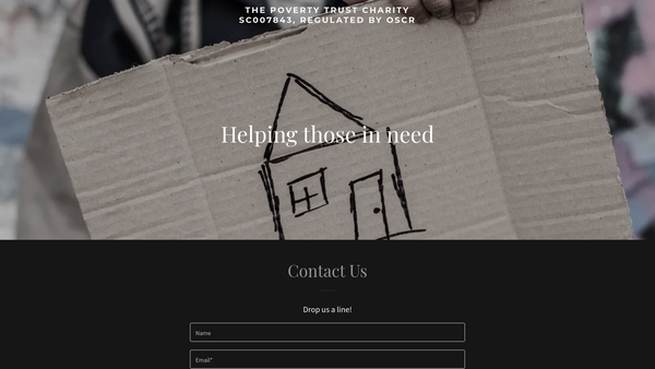 Screenshot of the Poverty Trust website