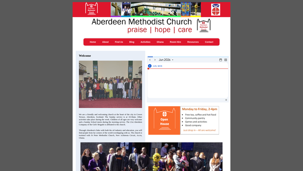 Screenshot of the Crown Terrace Methodist Church website