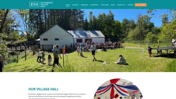 Screenshot of the Kilchrenan Village Hall (SCIO) website