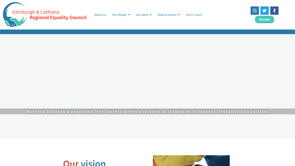 Screenshot of the Edinburgh and Lothians Regional Equality Council Limited website