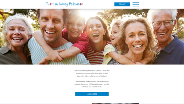 Screenshot of the Scottish Kidney Federation website