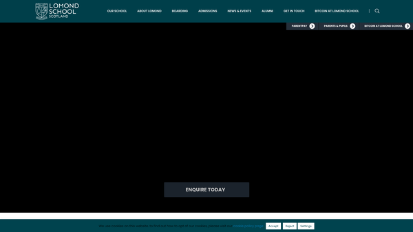 Screenshot of the Lomond School Ltd website