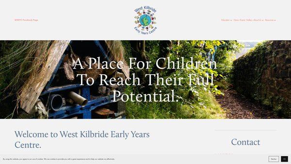Screenshot of the West Kilbride Village Nursery website