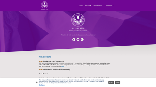 Screenshot of the Scottish Bowlers Fellowship website