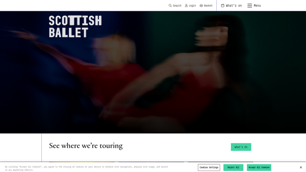 Screenshot of the Scottish Ballet website