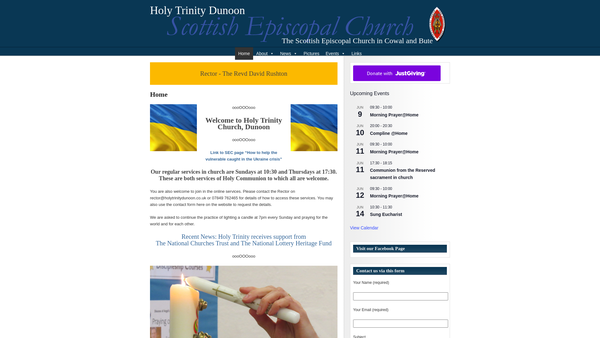 Screenshot of the Holy Trinity Episcopal Church website