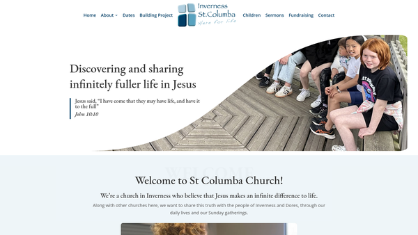Screenshot of the Inverness: St Columba Church of Scotland website