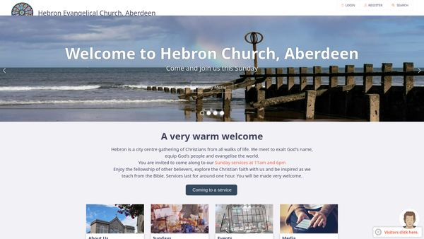 Screenshot of the Hebron Evangelical Church website