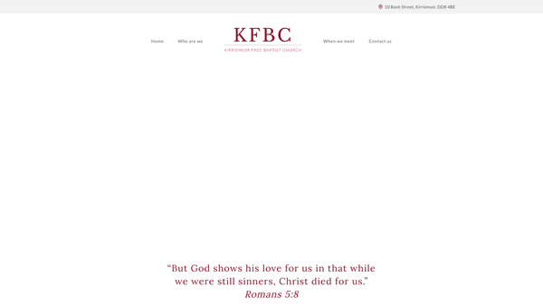 Screenshot of the Kirriemuir Free Baptist Church website