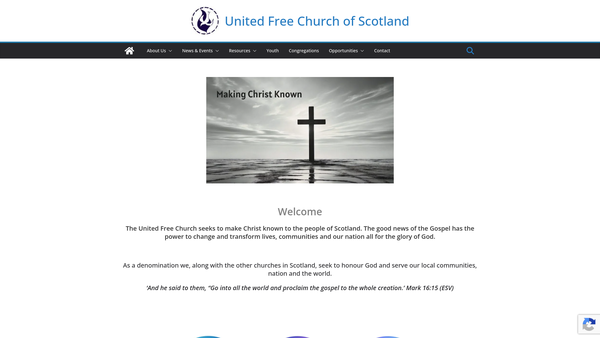 Screenshot of the United Free Church Of Scotland General Council website